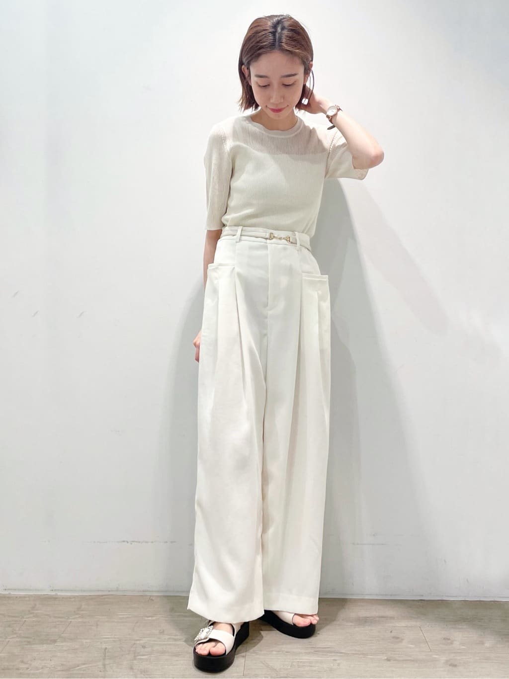 ぶまりんさんの「OPAQUE.CLIP｜スライドベルト」を使ったコーディネート