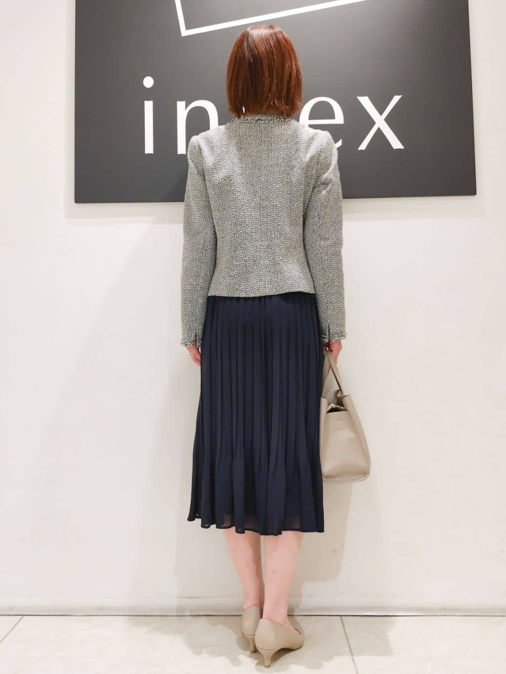 n.さんの「index｜◆＜通勤・セレモニー／セットアップ対応＞ノーカラーツイードジャケット【洗える】」を使ったコーディネート