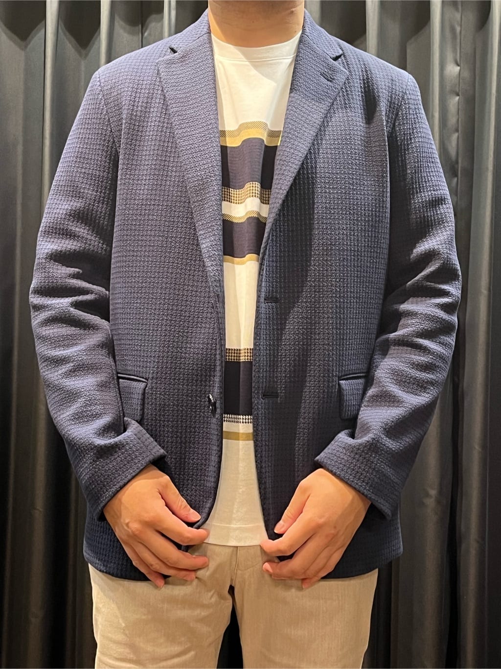野口武さんの「TAKEO KIKUCHI｜【抗菌防臭】クロスウィーブ ジャケット」を使ったコーディネート