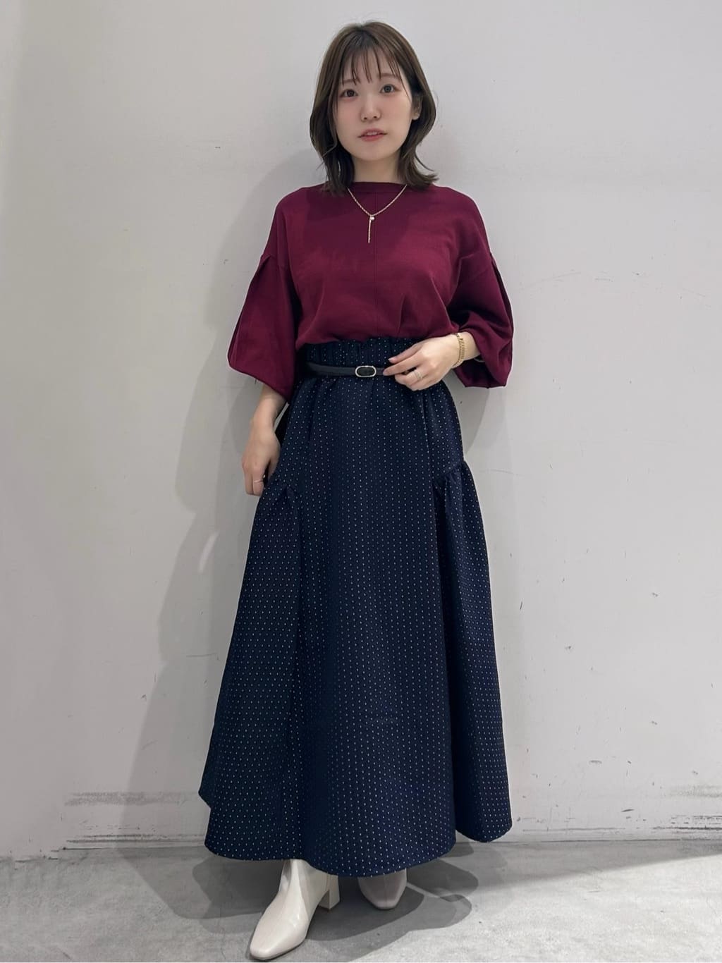hさんの「OPAQUE.CLIP｜ノンホール細ベルト」を使ったコーディネート