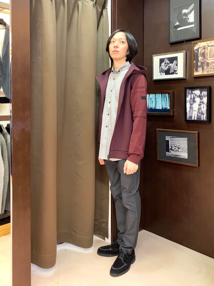 コバヤシさんの「TAKEO KIKUCHI｜【Made in JAPAN】播州織 ヘリンボン ストレート パンツ」を使ったコーディネート