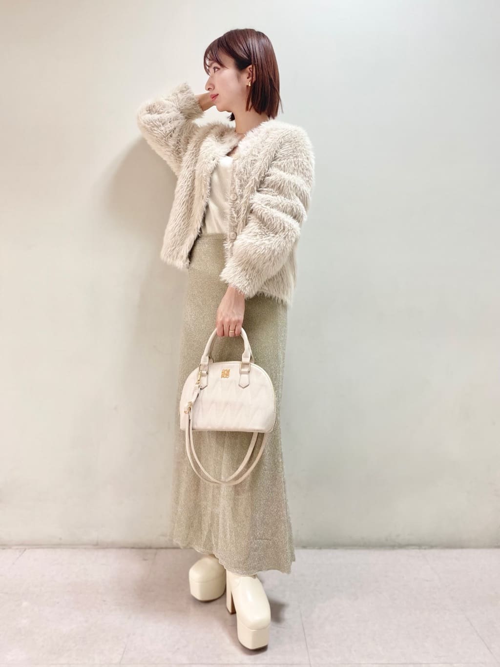sakiさんの「ESPERANZA｜キルティング 2WAY ショルダーバッグ ボストン」を使ったコーディネート