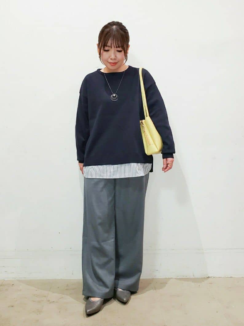 TSUCHIYAさんの「SHOO･LA･RUE｜◆【洗える】一枚で簡単こなれ見え スポンディッシュ 裾レイヤード風ニット」を使ったコーディネート