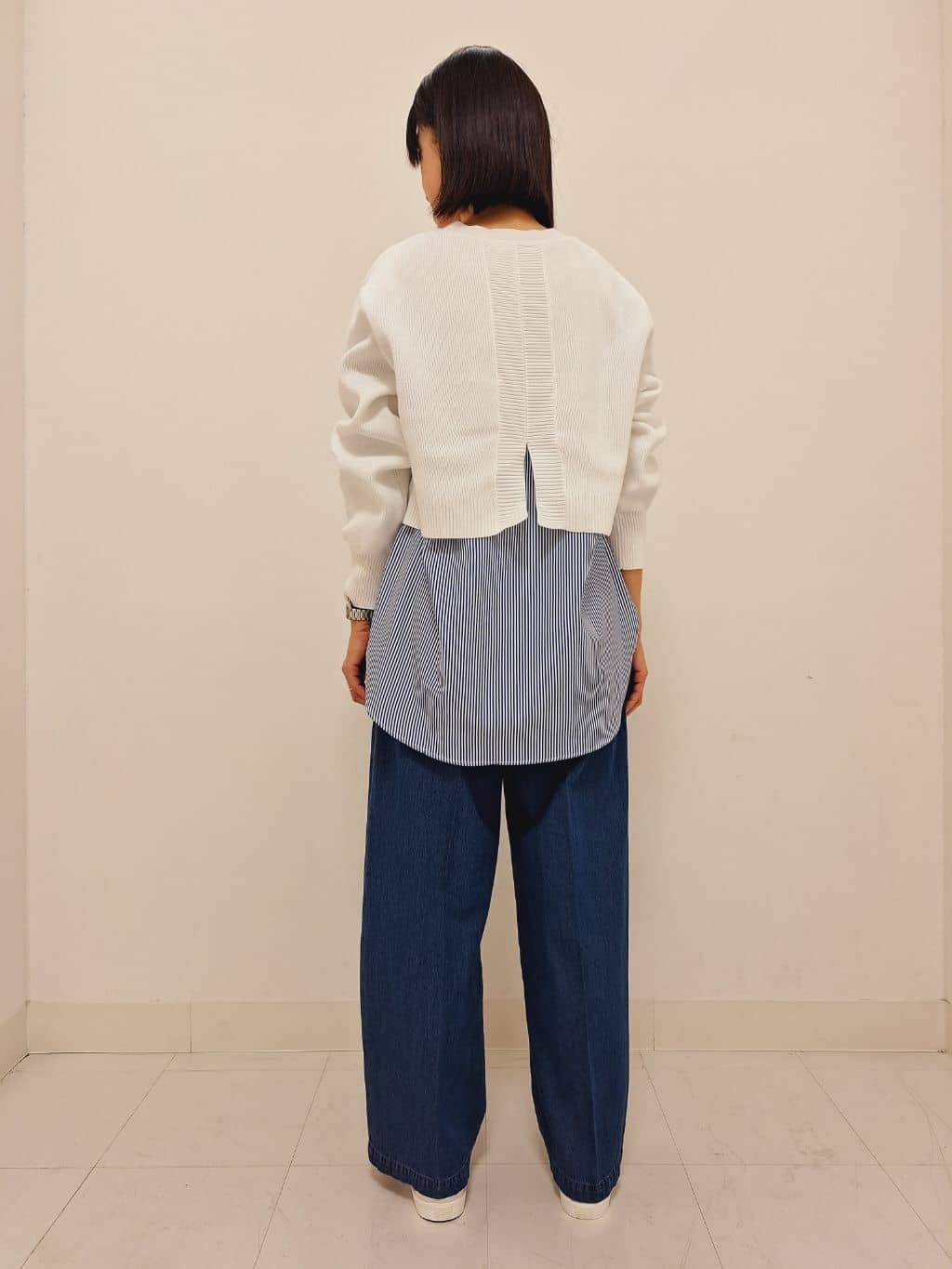 Yamadaさんの「Dessin｜◆【洗える】シャツレイヤード風ニット」を使ったコーディネート
