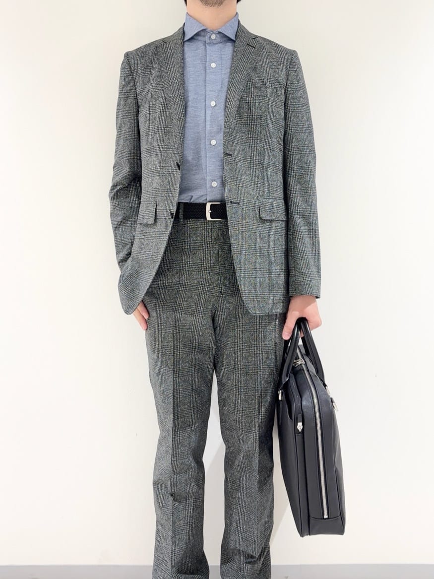 及川さんの「TAKEO KIKUCHI｜【抗菌防臭】COOL DOTS（R）ドビープリント ジャケット」を使ったコーディネート