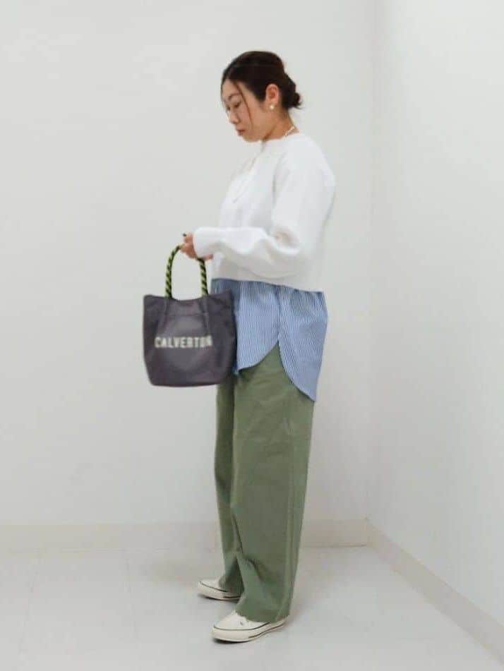 KJさんの「Dessin｜◆【洗える】シャツレイヤード風ニット」を使ったコーディネート