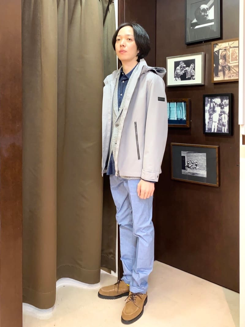 コバヤシさんの「TAKEO KIKUCHI｜【Made in JAPAN】播州織 ヘリンボン ストレート パンツ」を使ったコーディネート
