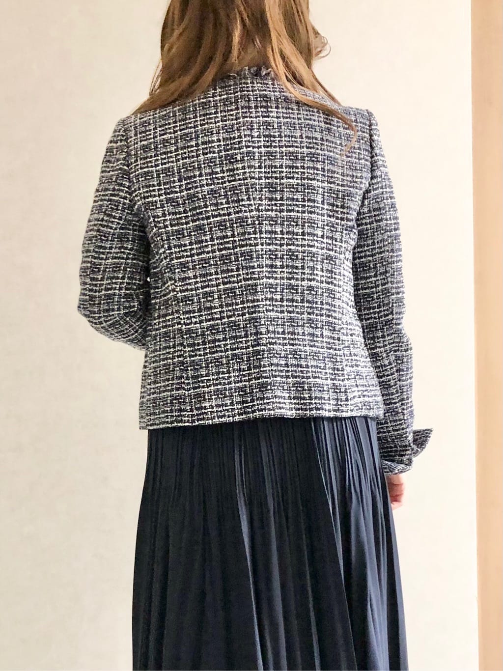 sayuさんの「UNTITLED｜◆【入卒/セレモニー/通勤】ラメツイード ノーカラージャケット」を使ったコーディネート