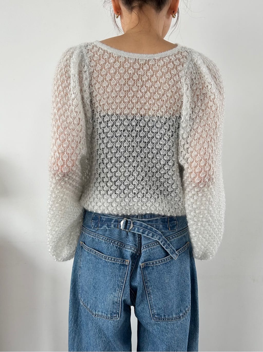 miyu maesakaさんの「CODE A｜2way sheer mohair pullover」を使ったコーディネート