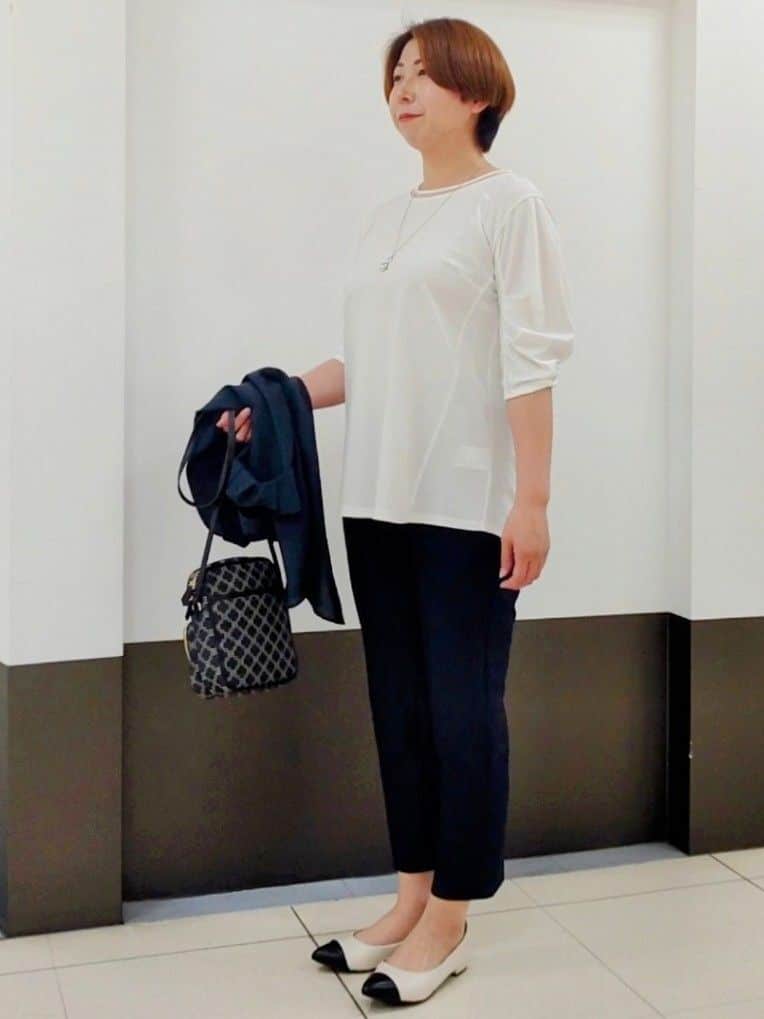 じゅりさんの「Reflect｜◆【マシンウォッシュ可】3WAYシアーシャツブラウス」を使ったコーディネート