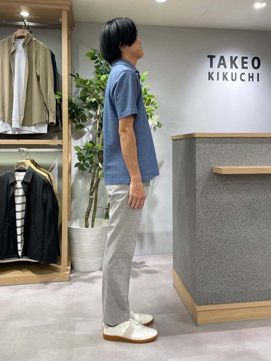 TAKE✳︎さんの「TAKEO KIKUCHI｜【抗菌防臭／9色5サイズ展開】ハニカムメランジ ポロシャツ」を使ったコーディネート