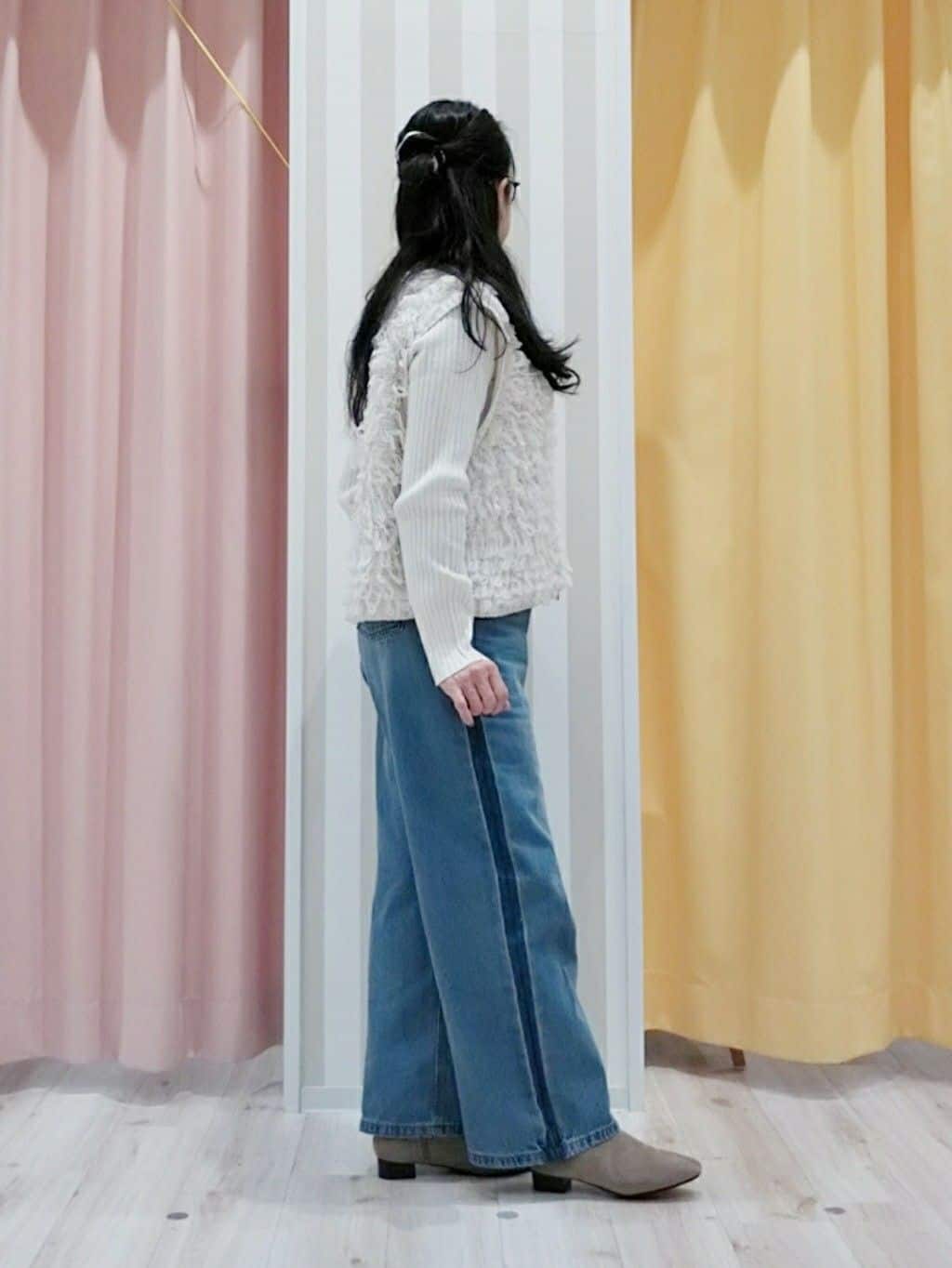 かずみさんの「SHOO･LA･RUE｜◆【洗える/S-LL】一枚でもインナーでも プチハイネック リブニット」を使ったコーディネート