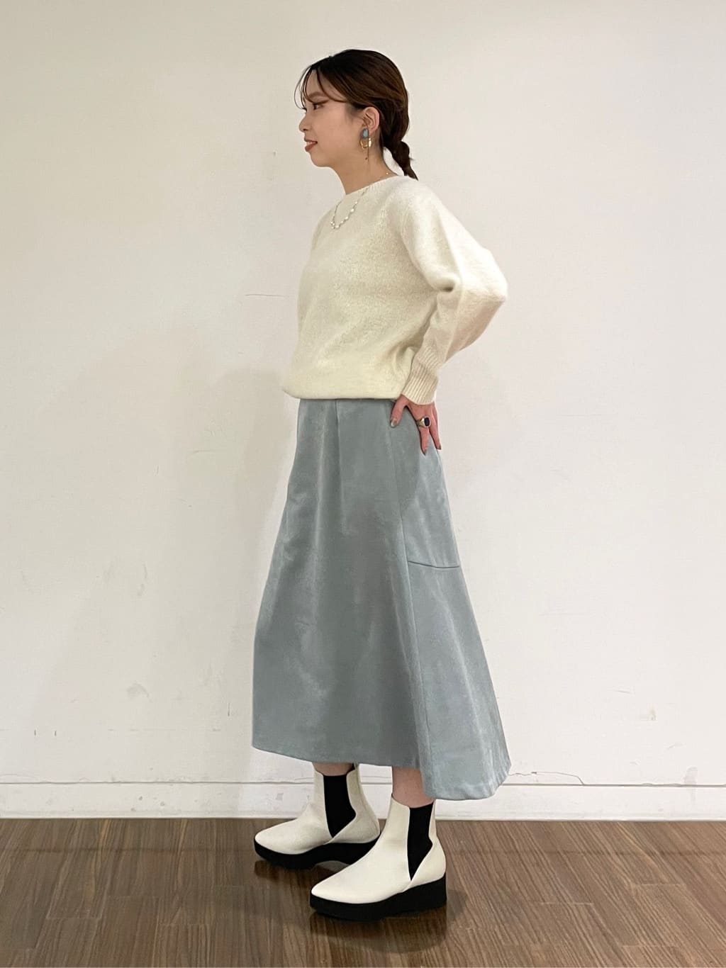 ねねさんの「INDIVI｜◆ランダム淡水パール2連ネックレス」を使ったコーディネート