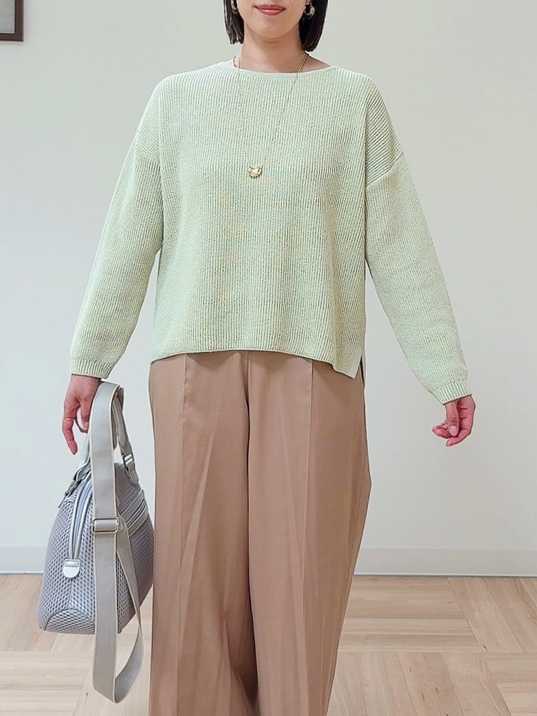 amiさんの「Reflect｜◆【夏SALE】クルーネックミックスカラーニット」を使ったコーディネート