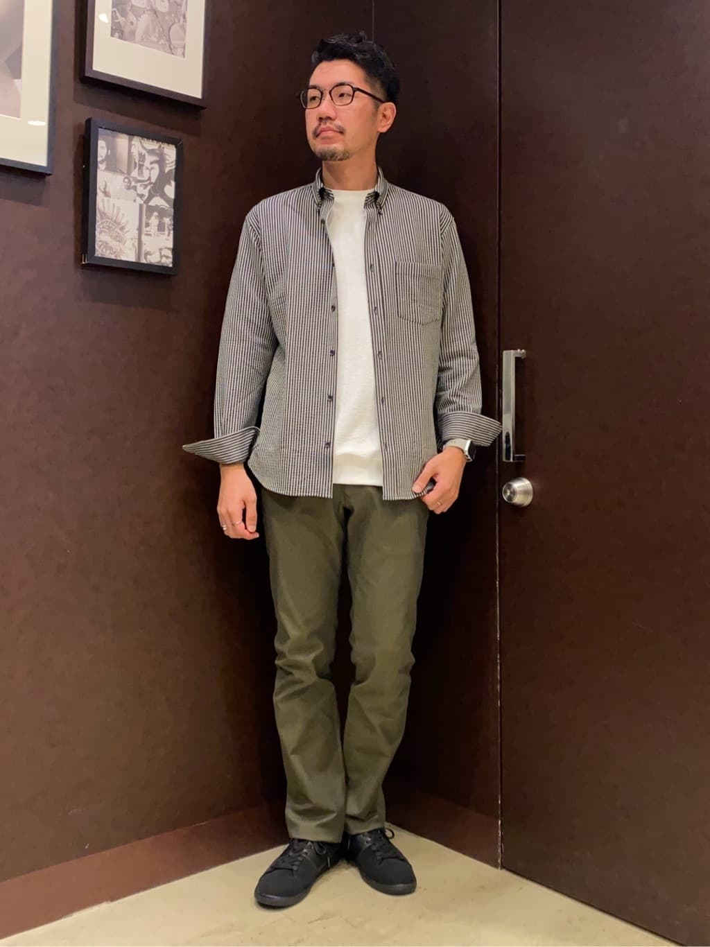 shuheiさんの「TAKEO KIKUCHI｜【抗菌防臭/シーズンレス】シアサッカー ジャージシャツ」を使ったコーディネート