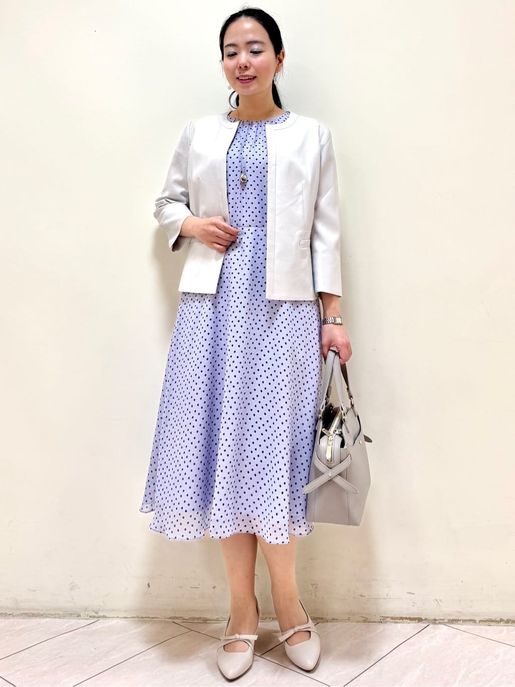 rincoさんの「Reflect｜◆【夏SALE／WEB先行カラーあり／マシンウォッシュ可】コツキ幾何柄ワンピース」を使ったコーディネート