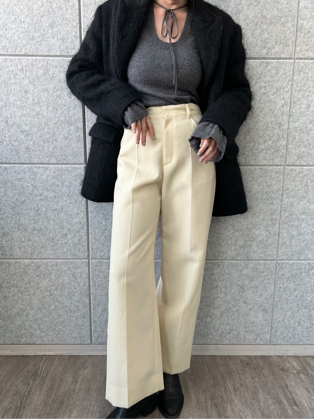 honoka Aさんの「CODE A｜shaggy jacket coat」を使ったコーディネート