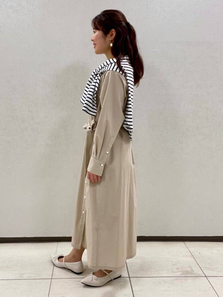 Mさんの「UNTITLED｜◆バンドカラーシャツワンピース」を使ったコーディネート