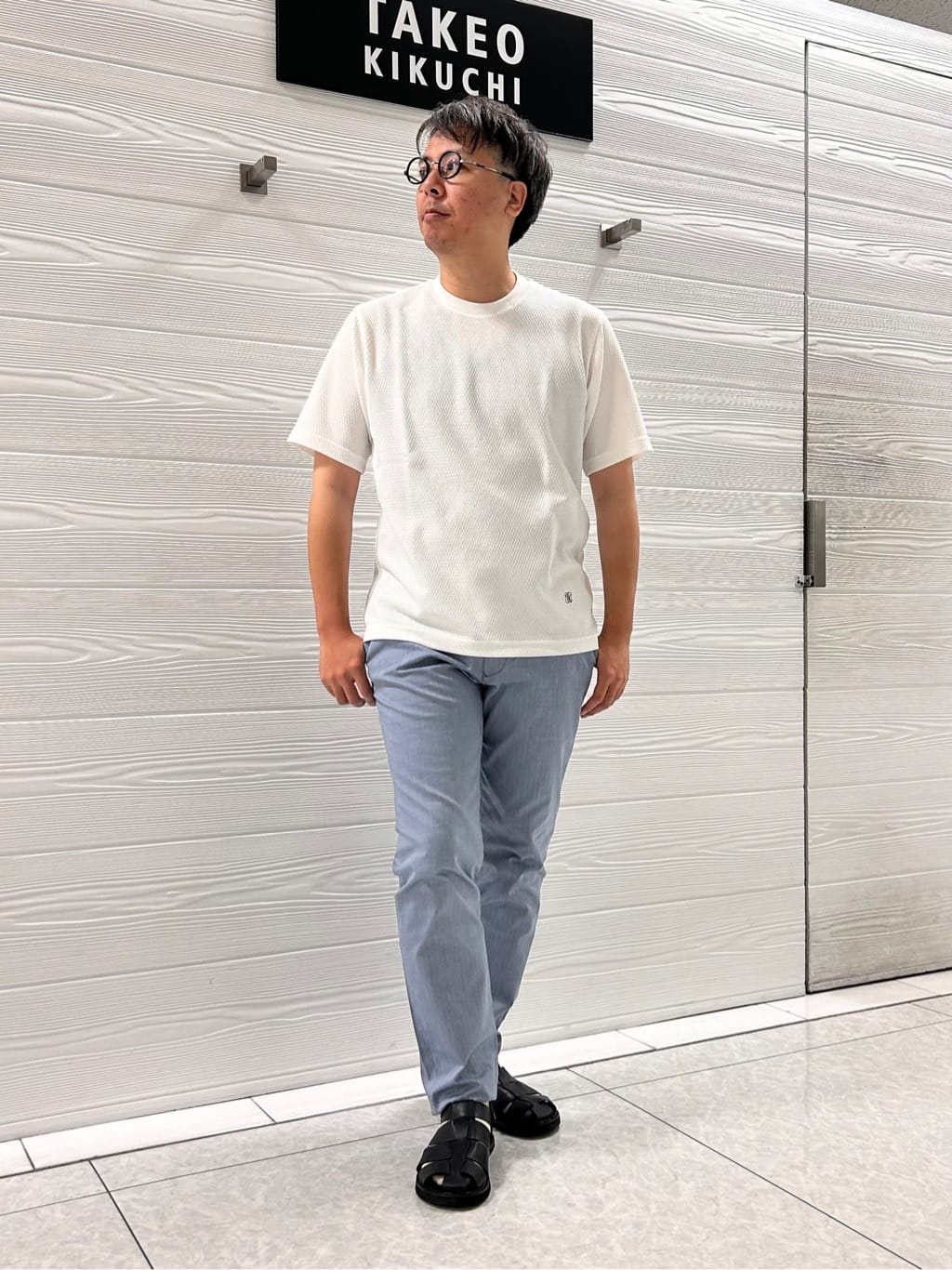 すーさんの「TAKEO KIKUCHI｜【尾州織】リネンブレンド メッシュ ジャケット」を使ったコーディネート