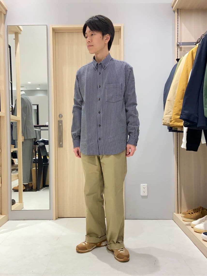 わいずみさんの「TAKEO KIKUCHI｜【抗菌防臭/シーズンレス】シアサッカー ジャージシャツ」を使ったコーディネート