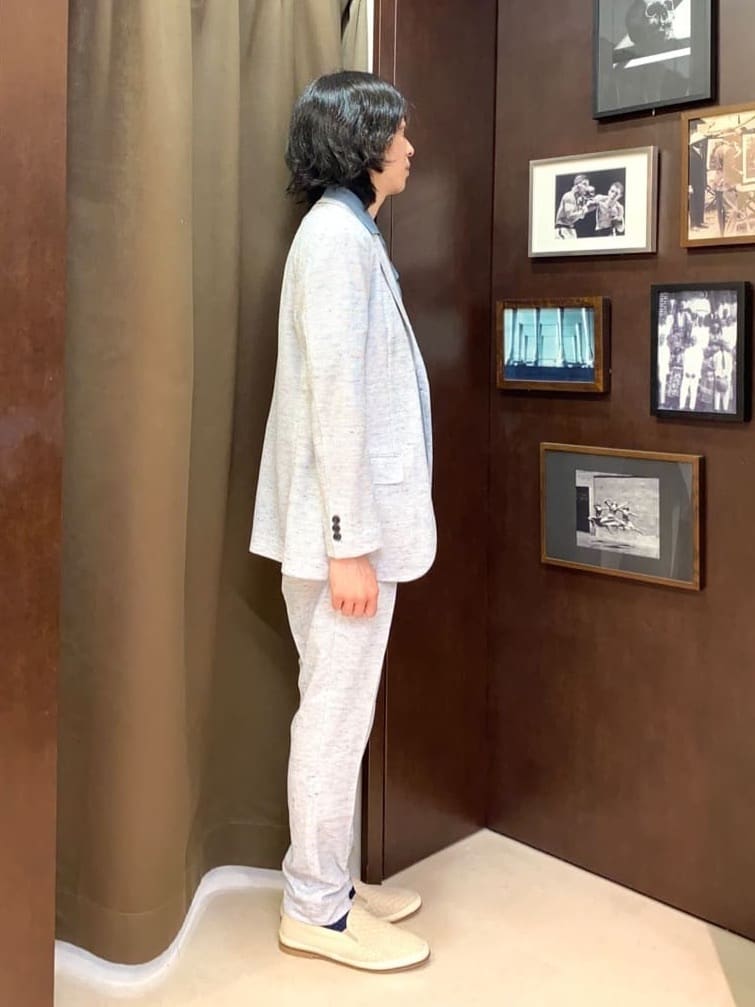 コバヤシさんの「TAKEO KIKUCHI｜【尾州織】リネンブレンド メッシュパンツ」を使ったコーディネート