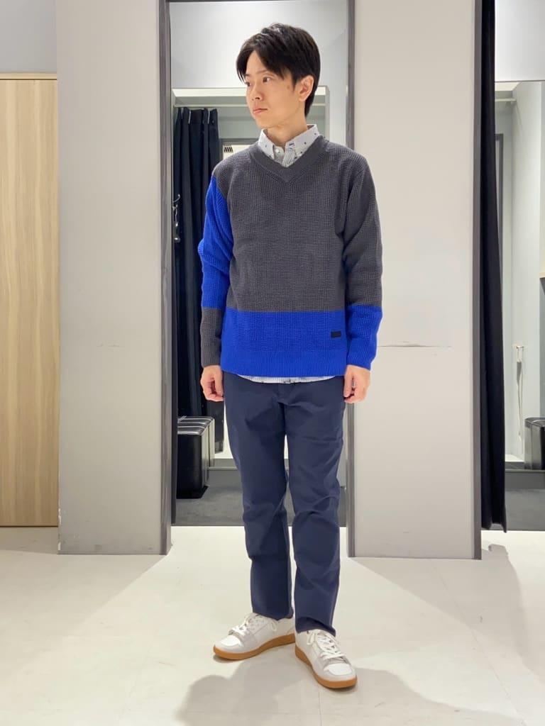わいずみさんの「TAKEO KIKUCHI｜ハットモチーフ ジャカード ストライプ シャツ」を使ったコーディネート
