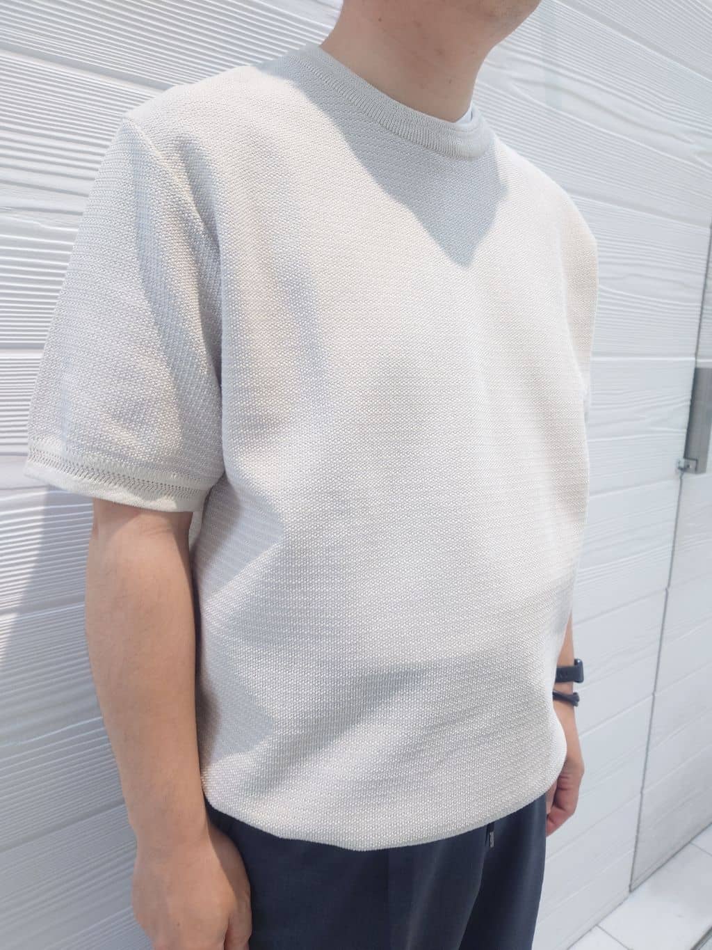 かずさんの「TAKEO KIKUCHI｜【尾州織】リネンブレンド メッシュ ジャケット」を使ったコーディネート