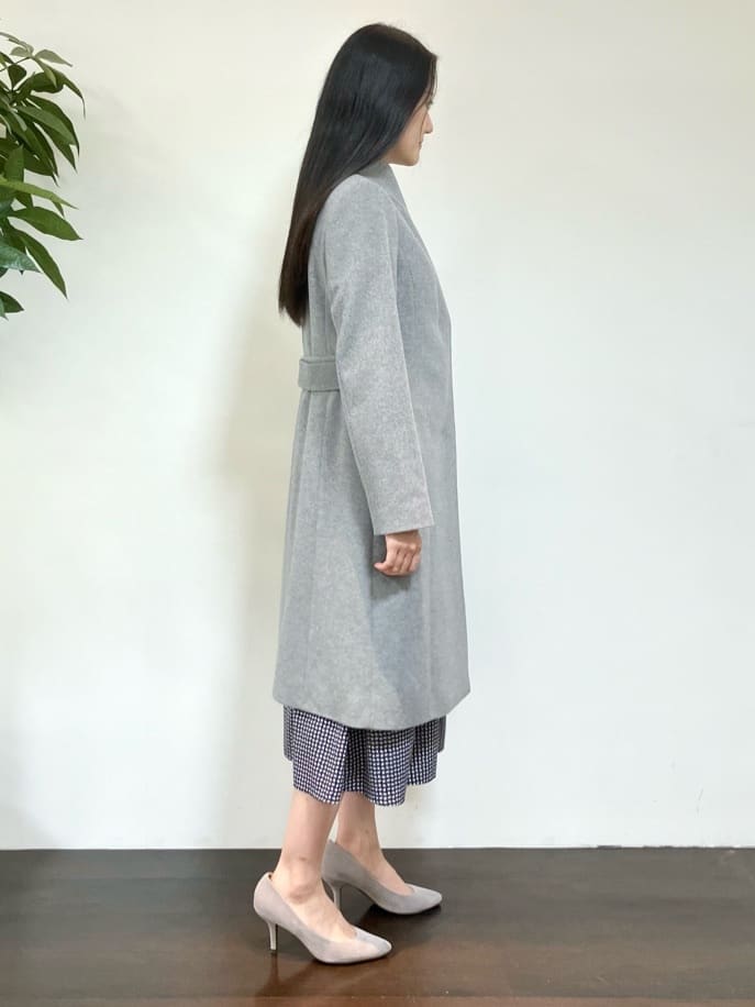 カレンさんの「UNTITLED｜【日本製／2WAY衿】スタンドカラー ロングコート」を使ったコーディネート