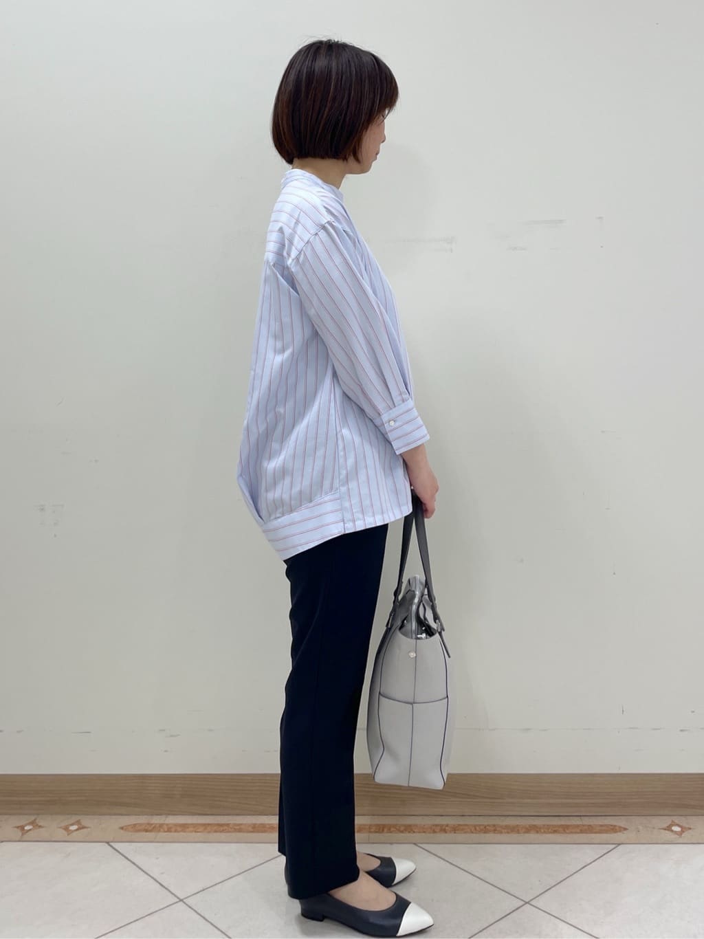 hanaさんの「Reflect｜◆【夏SALE／接触冷感／洗える】ストライプコクーンシルエットシャツ」を使ったコーディネート