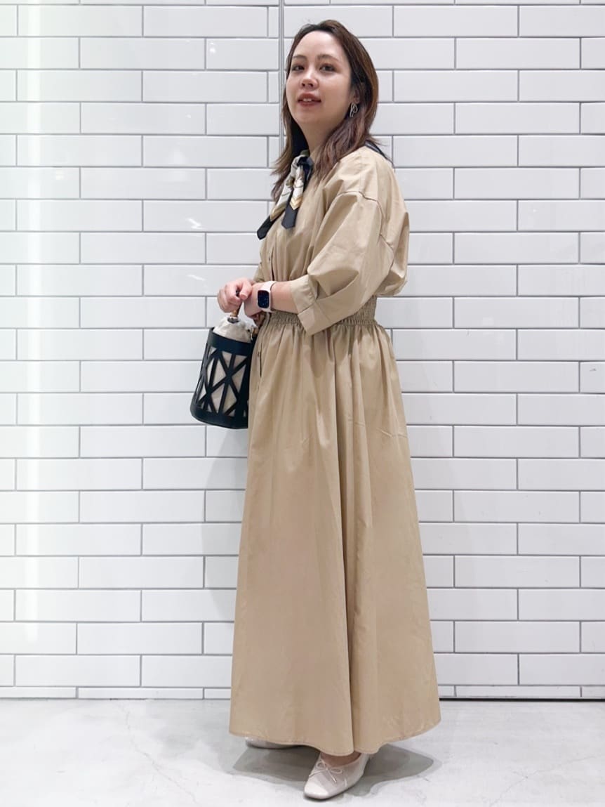 chicchi♪さんの「OPAQUE.CLIP｜◆《5色展開》フィット＆フレアシャツワンピース【洗濯機洗い可】」を使ったコーディネート
