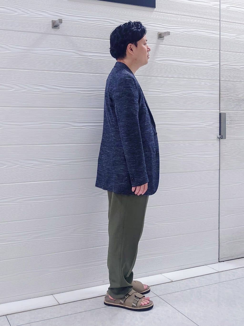 かずさんの「TAKEO KIKUCHI｜【尾州織】リネンブレンド メッシュ ジャケット」を使ったコーディネート