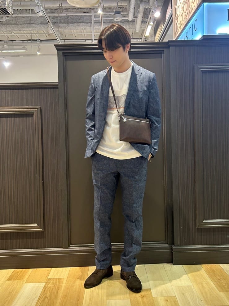 ふみふみさんの「TAKEO KIKUCHI｜【抗菌防臭】COOL DOTS（R）ドビープリント パンツ」を使ったコーディネート