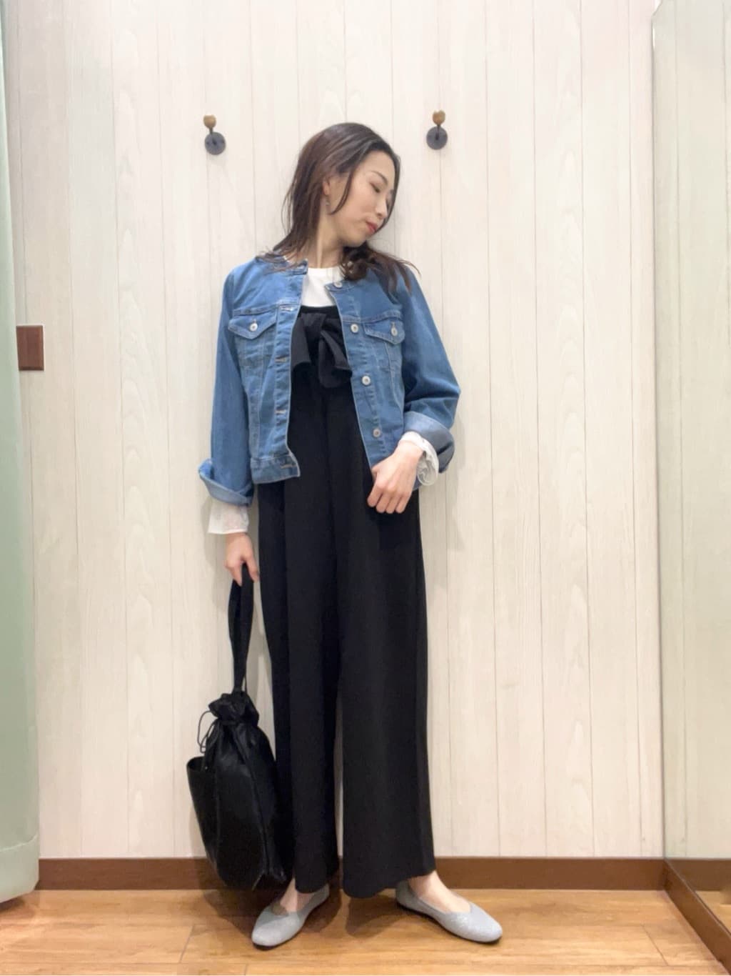 カンチャンさんの「SHOO･LA･RUE｜◆【S-LL】重ね着コーデで差をつける お袖チュールリブトップス」を使ったコーディネート