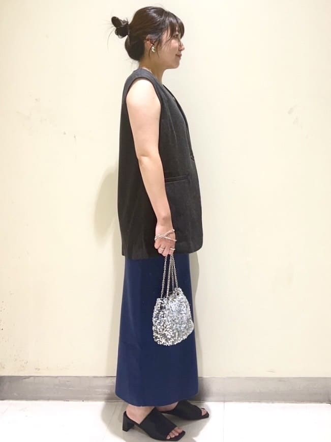 mizukiさんの「OPAQUE.CLIP｜ワイドストラップリブキャミソール【ストレッチ／洗濯機洗い可】」を使ったコーディネート