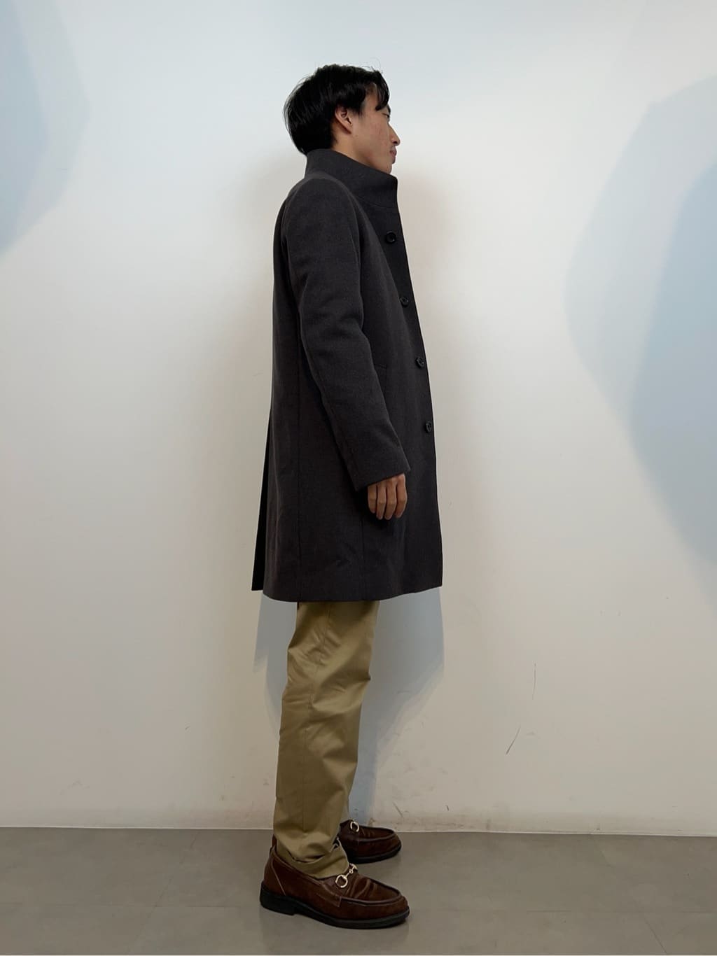SHOSEIさんの「TAKEO KIKUCHI｜【ウールカシミヤブレンド】ビーバー調 スタンドカラー コート」を使ったコーディネート