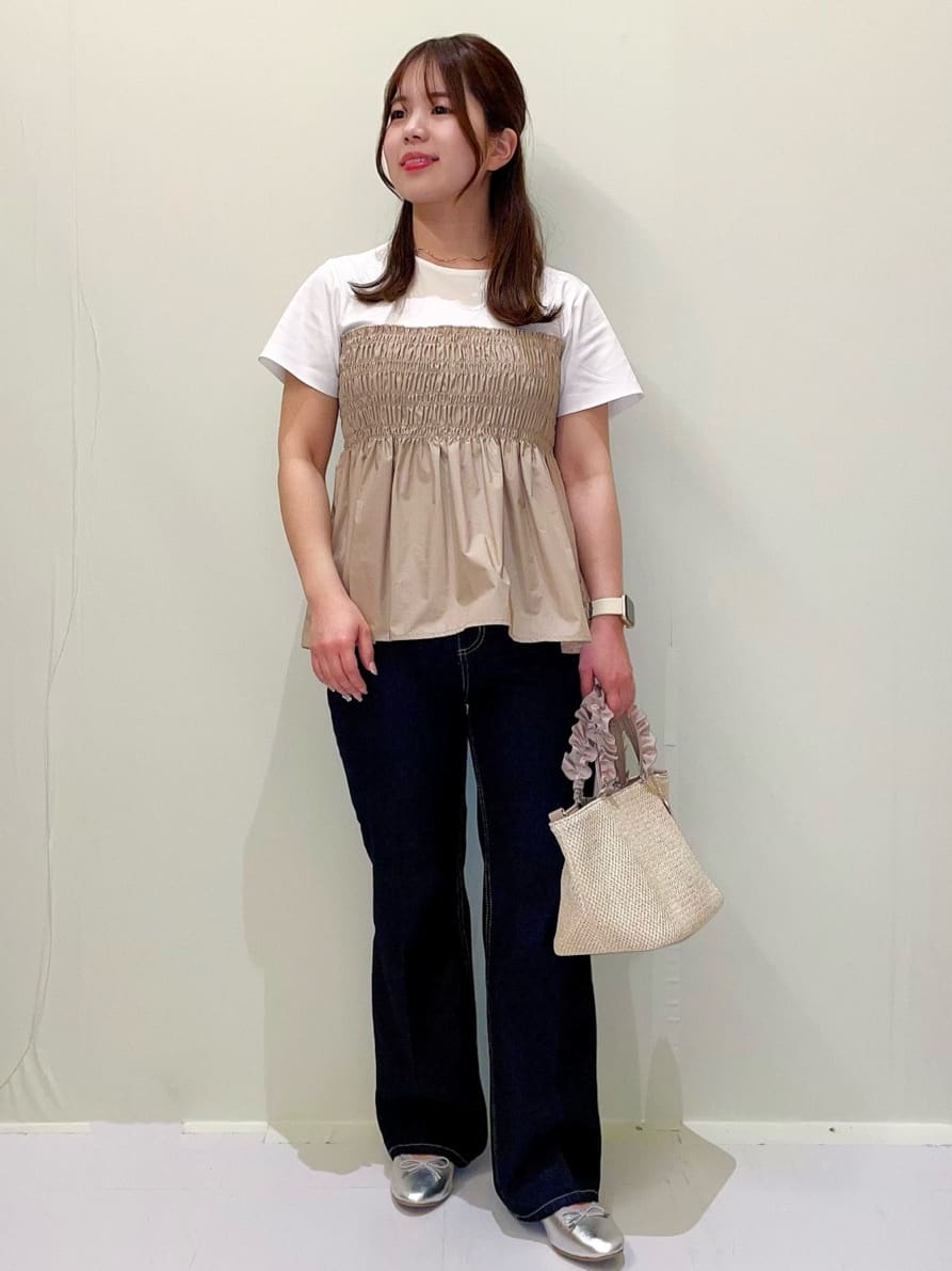 ayumiさんの「OPAQUE.CLIP｜《丈が選べる》ストレートデニムパンツ【洗濯機洗い可】」を使ったコーディネート