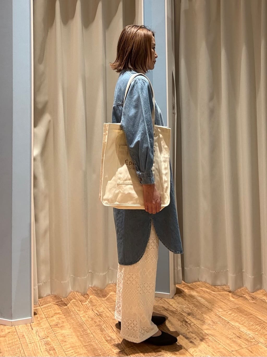 yuさんの「SHOO･LA･RUE｜◆【洗える/体型カバー】デニム シャツワンピース」を使ったコーディネート