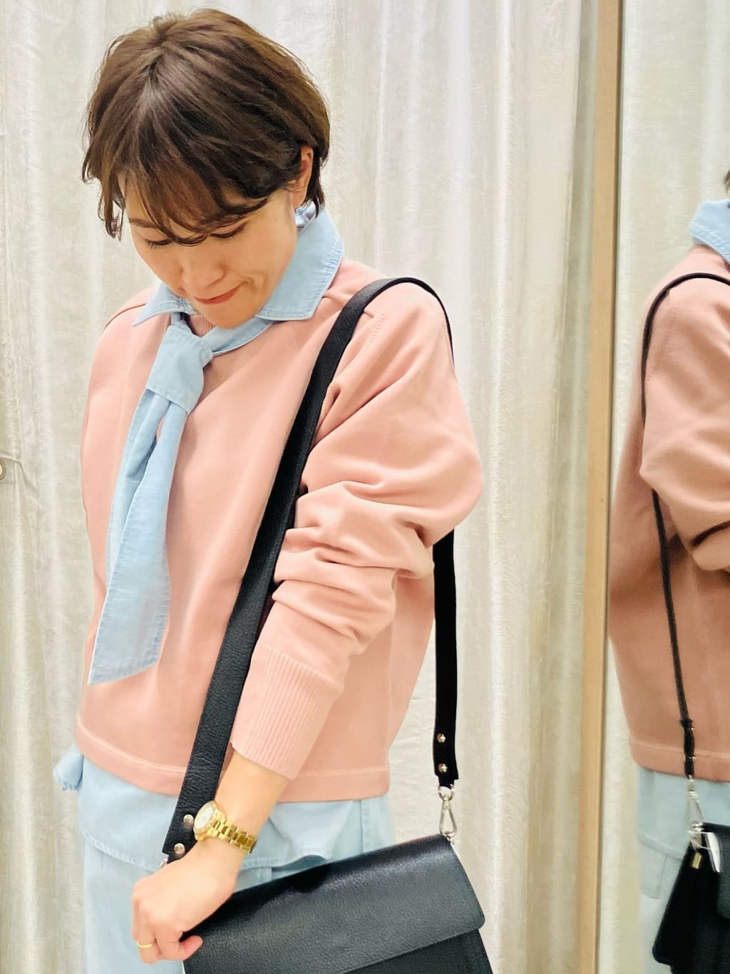 yukiさんの「UNTITLED｜◆カーブシルエット ワイドデニム」を使ったコーディネート