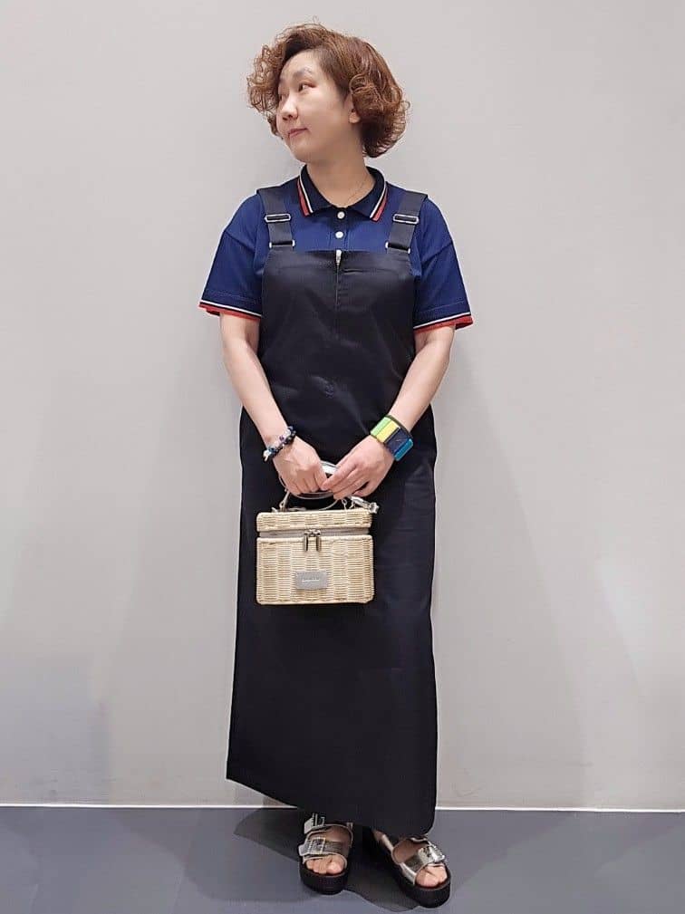 ゆきをさんの「OPAQUE.CLIP｜◆ロゴ刺繍ポロニット【洗濯機洗い可／抗ピル】」を使ったコーディネート