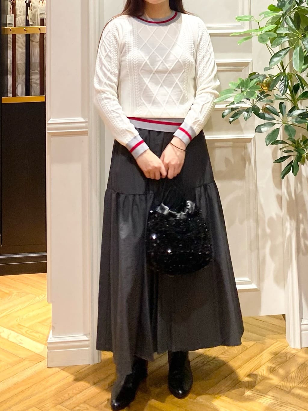 c.wさんの「DRESSTERIOR｜スパンコール2WAY巾着バッグ」を使ったコーディネート