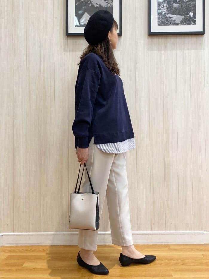 natsuさんの「SHOO･LA･RUE｜◆【洗える】一枚で簡単こなれ見え スポンディッシュ 裾レイヤード風ニット」を使ったコーディネート