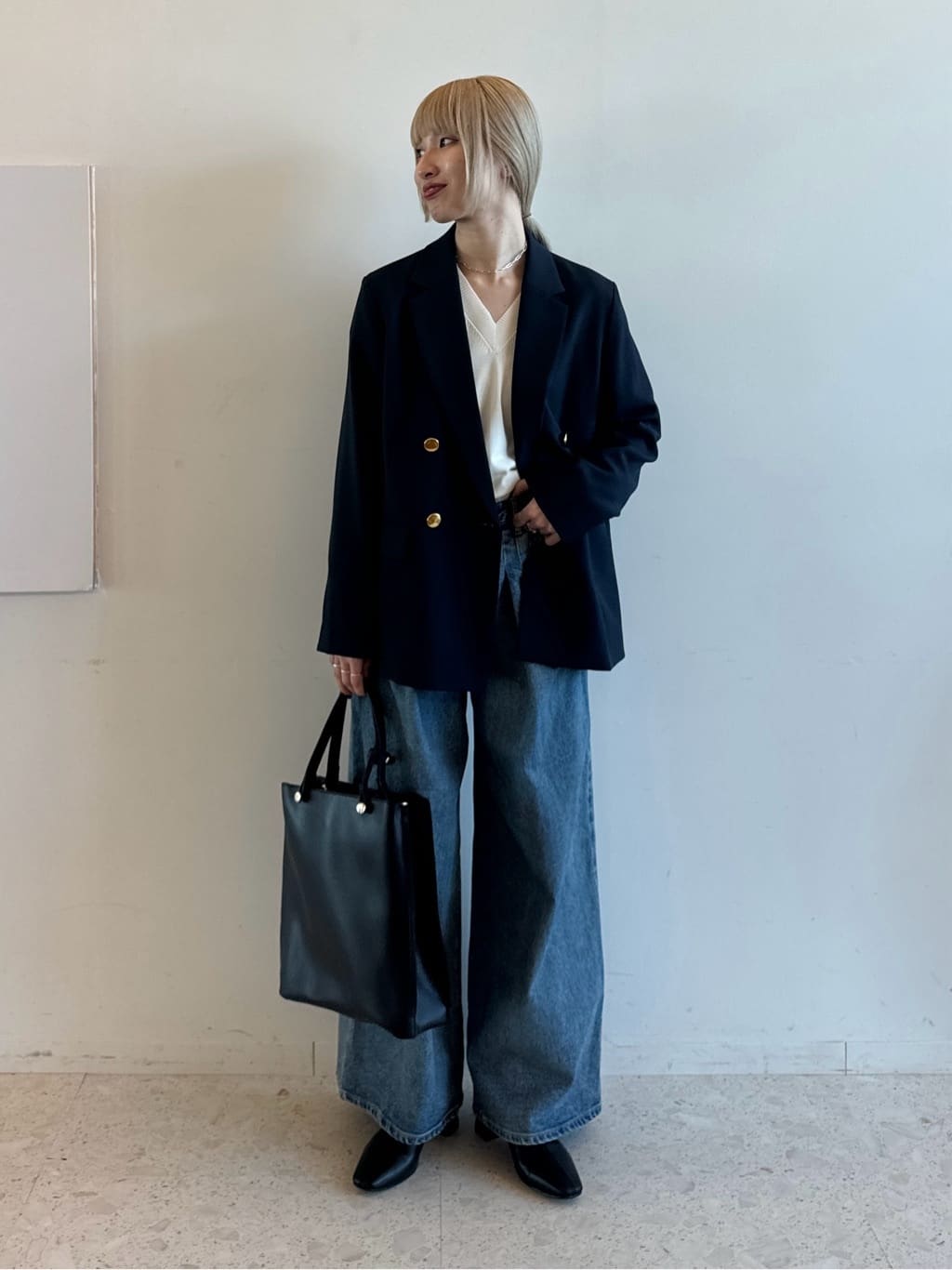 omaさんの「THE SHOP TK｜◆【ONOFF活躍／セレモニー／通勤】CAVIAN Wブレストジャケット／洗える」を使ったコーディネート