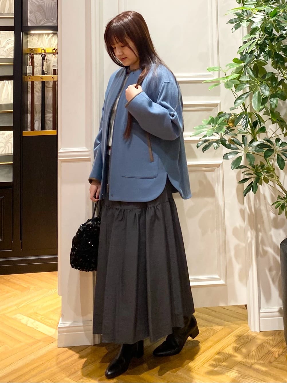 c.wさんの「DRESSTERIOR｜スパンコール2WAY巾着バッグ」を使ったコーディネート