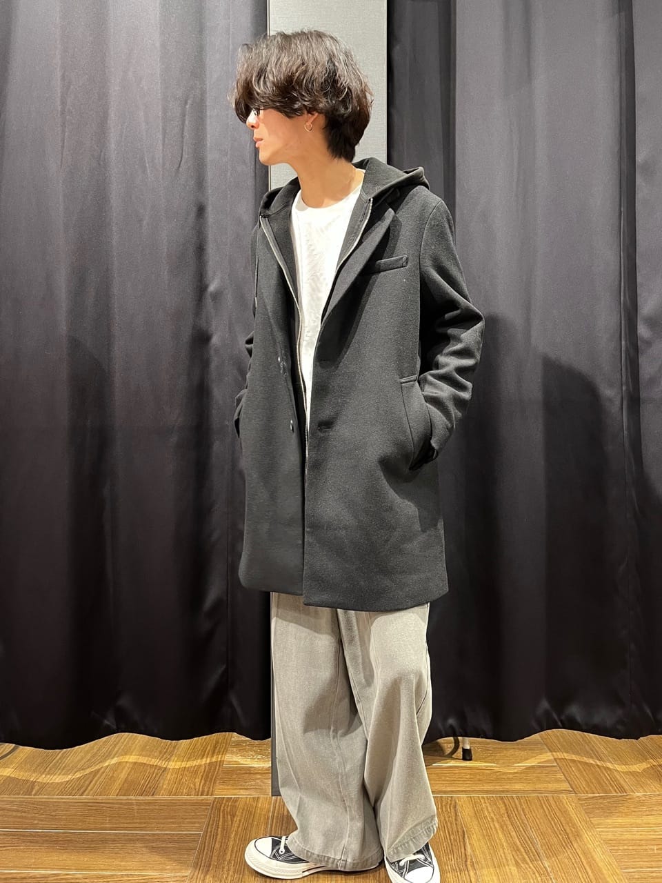 motoさんの「THE SHOP TK｜◆リンクスジャカード長袖Tシャツ ON／OFF兼用」を使ったコーディネート