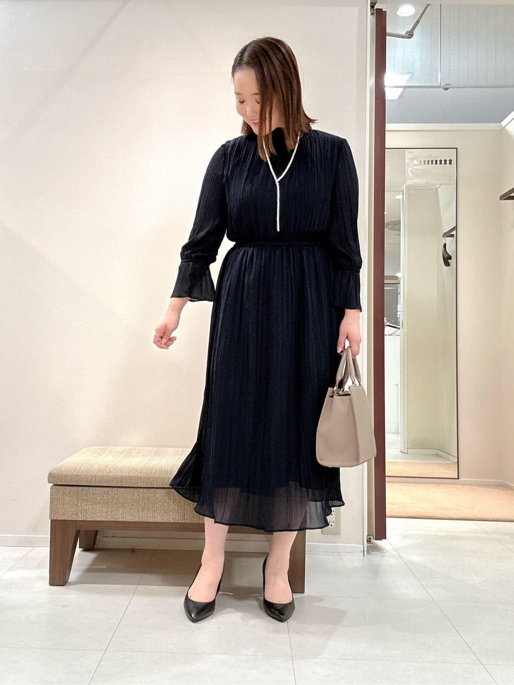 YUIさんの「UNTITLED｜【セレモニー】パール調フリークリップネックレス」を使ったコーディネート