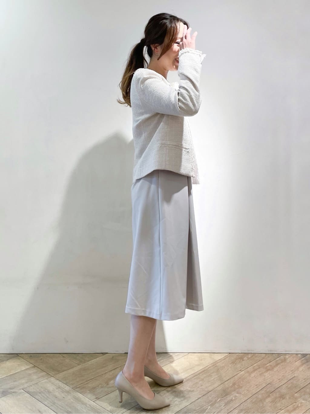 makiさんの「index｜【抗菌防臭加工/7cmヒール】ベーシックパンプス/通勤対応」を使ったコーディネート