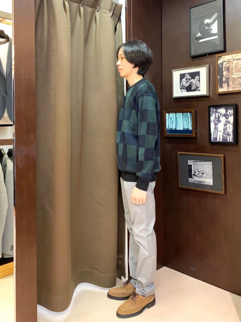 コバヤシさんの「TAKEO KIKUCHI｜【全7サイズ&times;8色展開！】トップマルチヘリンボン パンツ」を使ったコーディネート