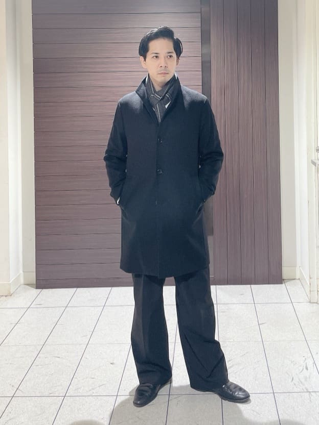 ToyoPさんの「TAKEO KIKUCHI｜【ウールカシミヤブレンド】ビーバー調 スタンドカラー コート」を使ったコーディネート