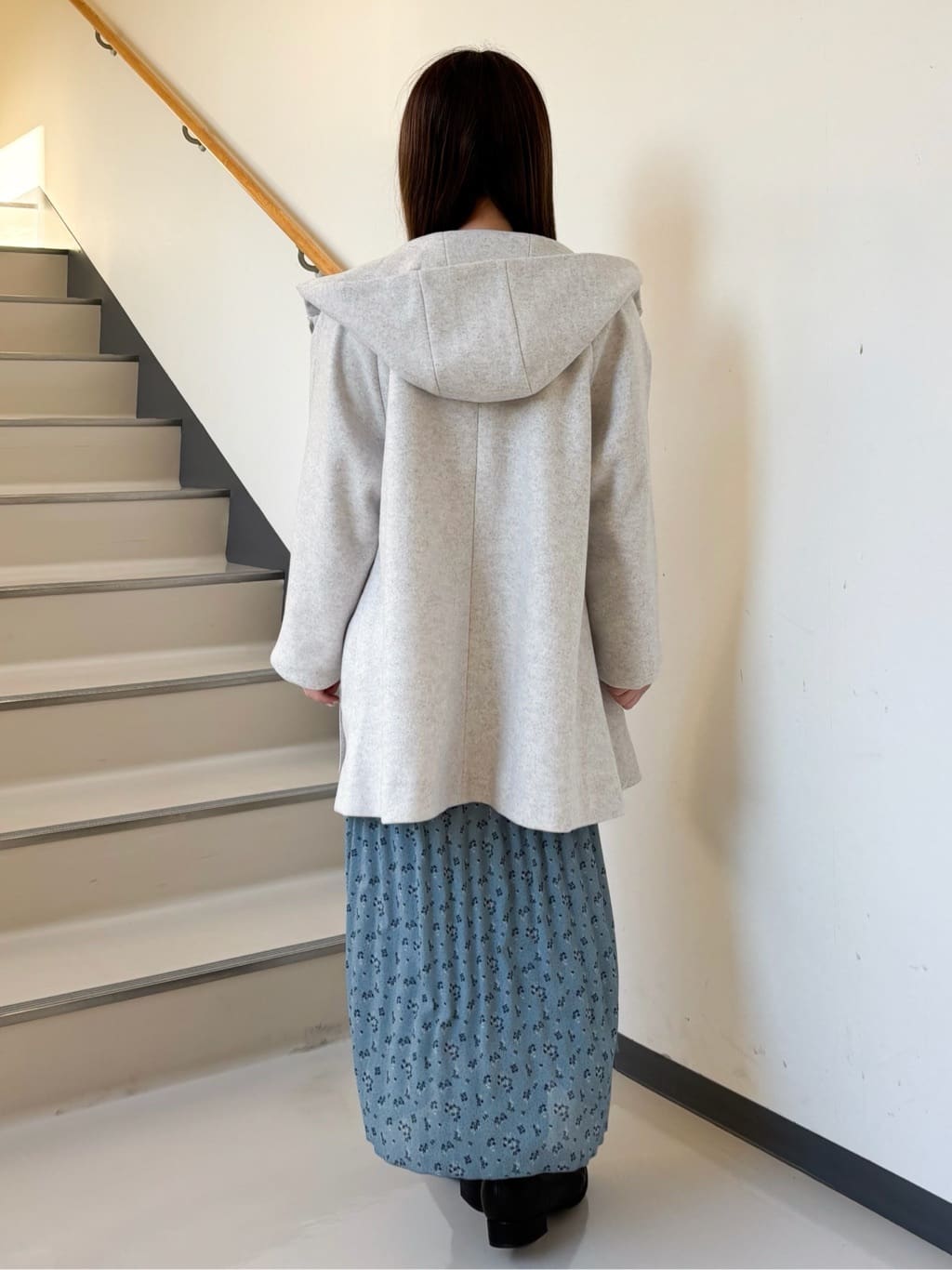 momoさんの「grove｜◆フーデットミドルコート」を使ったコーディネート