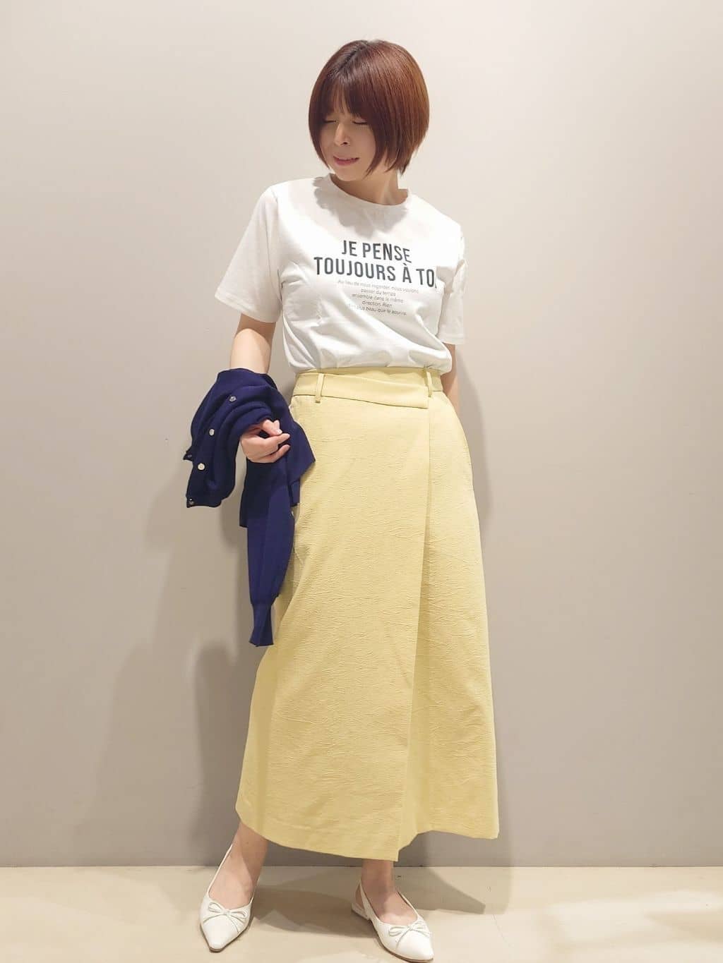me：)さんの「OPAQUE.CLIP｜◆アソートロゴTシャツ【洗濯機洗い可】」を使ったコーディネート